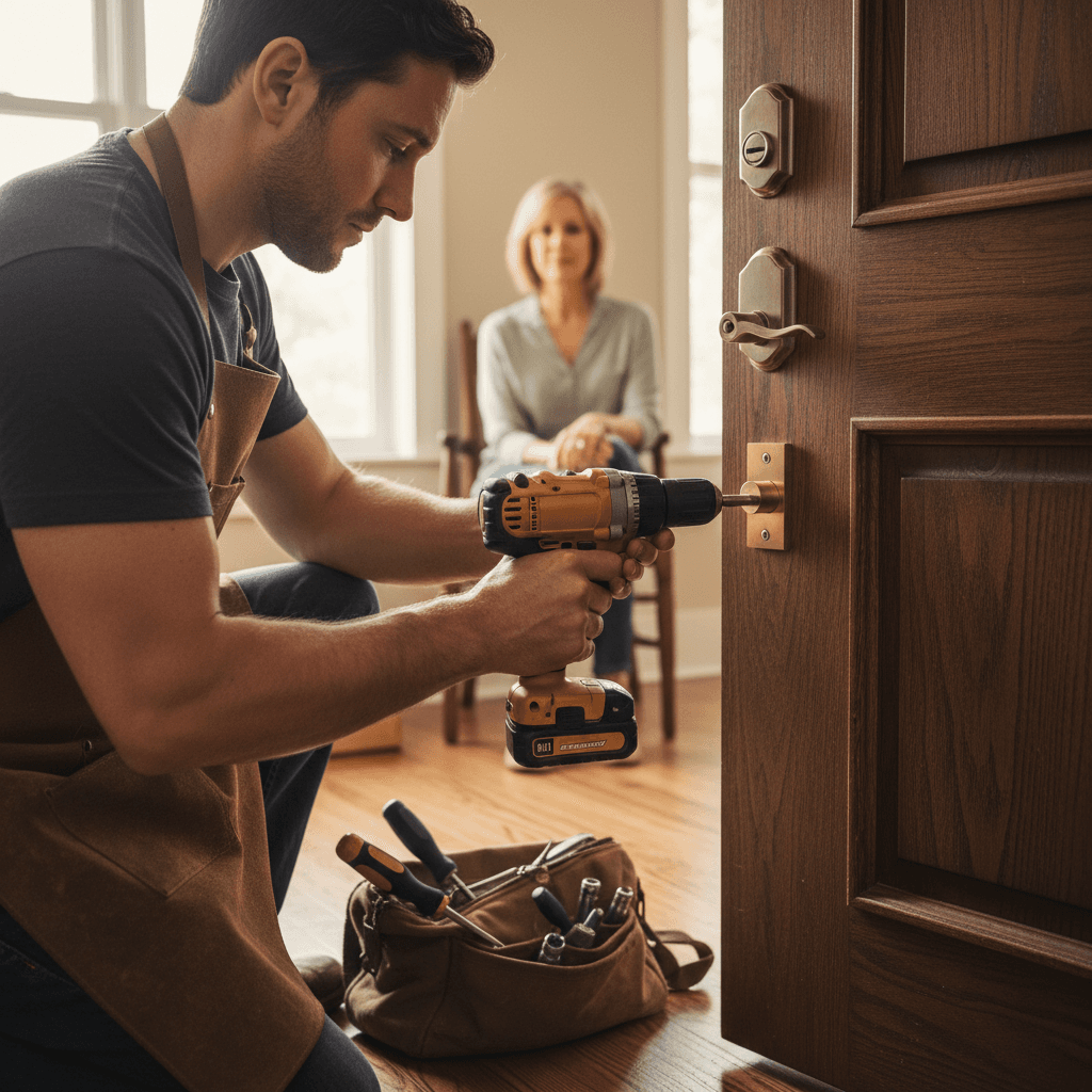House lock change installation