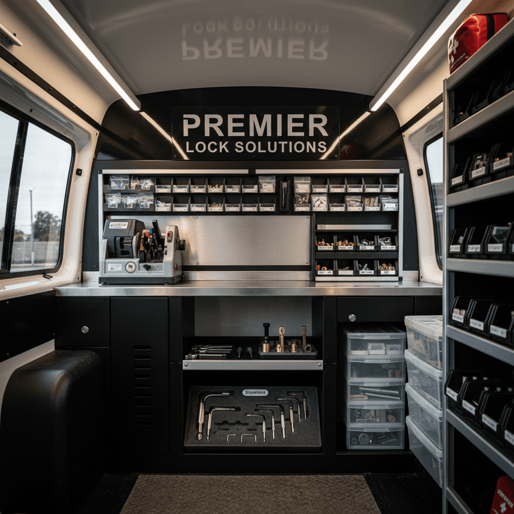 Locksmith service vehicle workbench