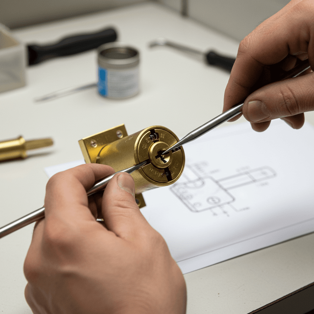 Locksmith rekeying lock mechanism